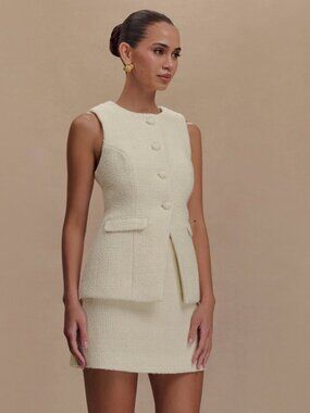 Meshki Cream Sleeveless Vest